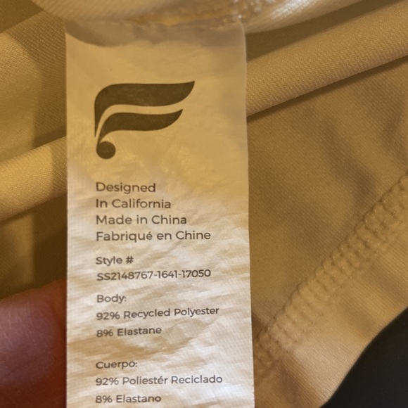 Fabletics Short Sleeved Ivory Soft Athletic Top - Picture 5 of 5